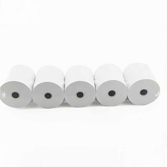 3 1/8" Thermal Paper Rolls with Black Plastic Core